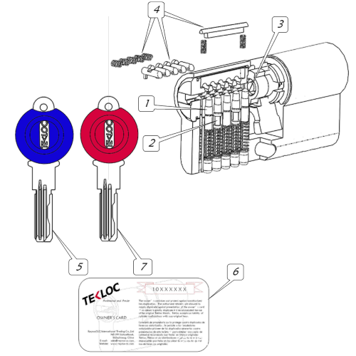 Snaking Computer Key Euro Cylinder 10pins